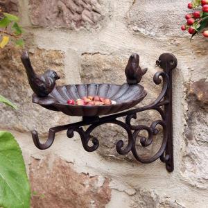 Antique Black Sturdy Metal Decorative Hanging Cast Iron Bird Bath