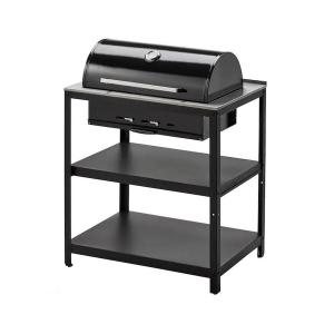 European Round Brick Foldable Outdoor Half Barrel Heavy Duty Trolley Charcoal Bbq Grill