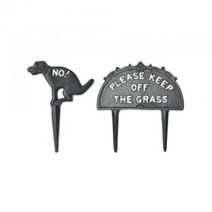 Wholesale Cheap Outdoor Rustic Wrought Iron Garden Yard Lawn Edging Sign Stakes For Decoration